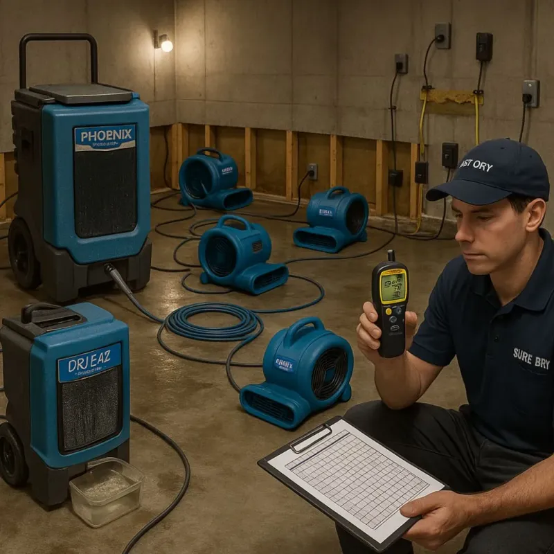 Structural Drying and Dehumidification process in Pike Creek, DE